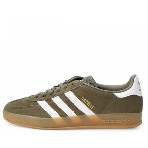 Adidas Gazelle Olive and White Sneakers